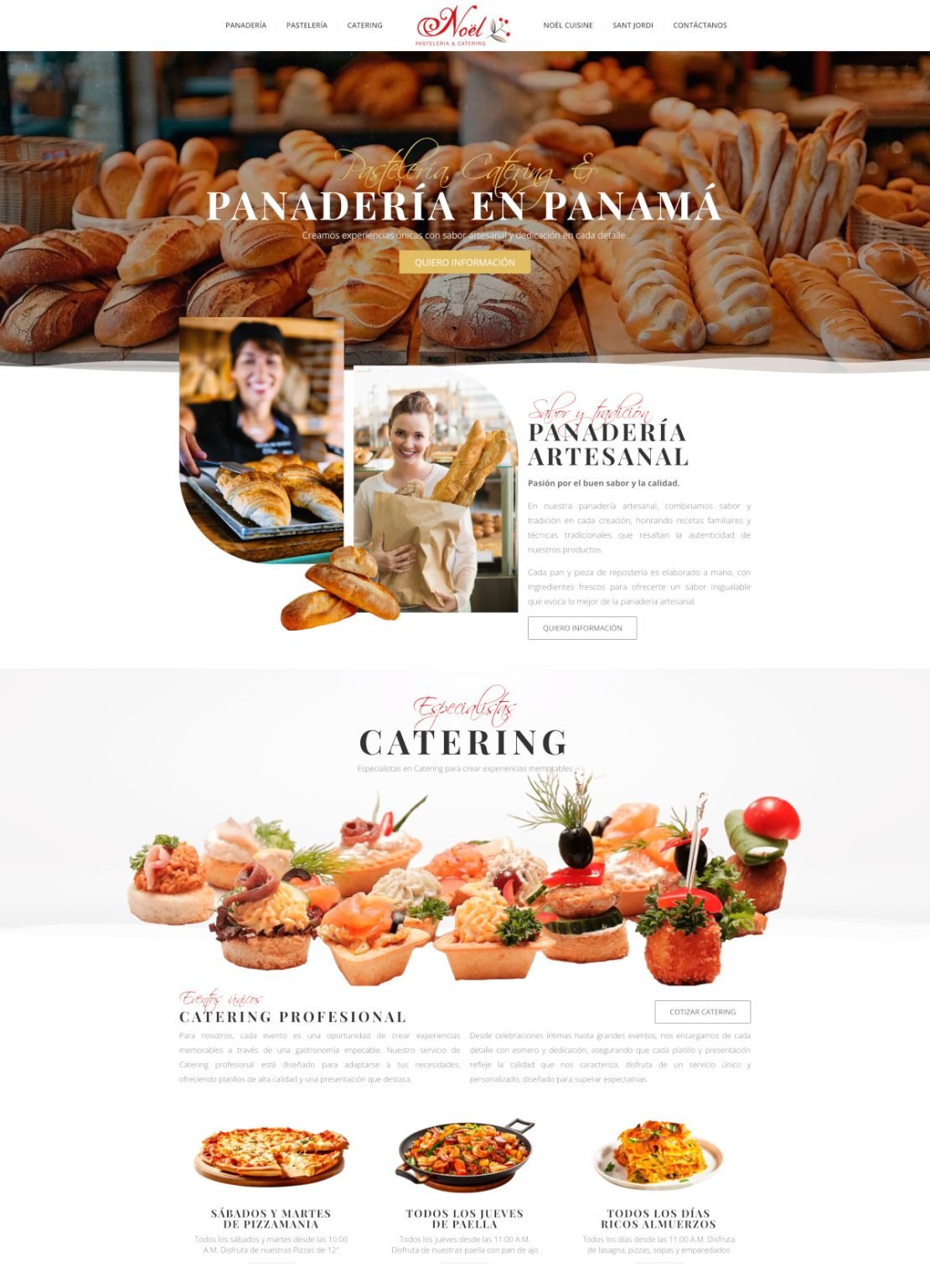 Web design for a bakery company