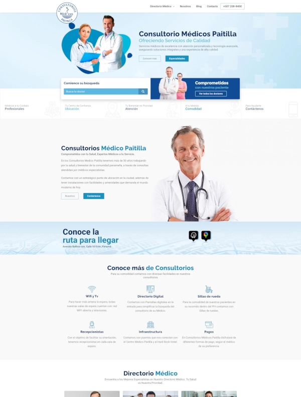 Web design for paitilla hospital